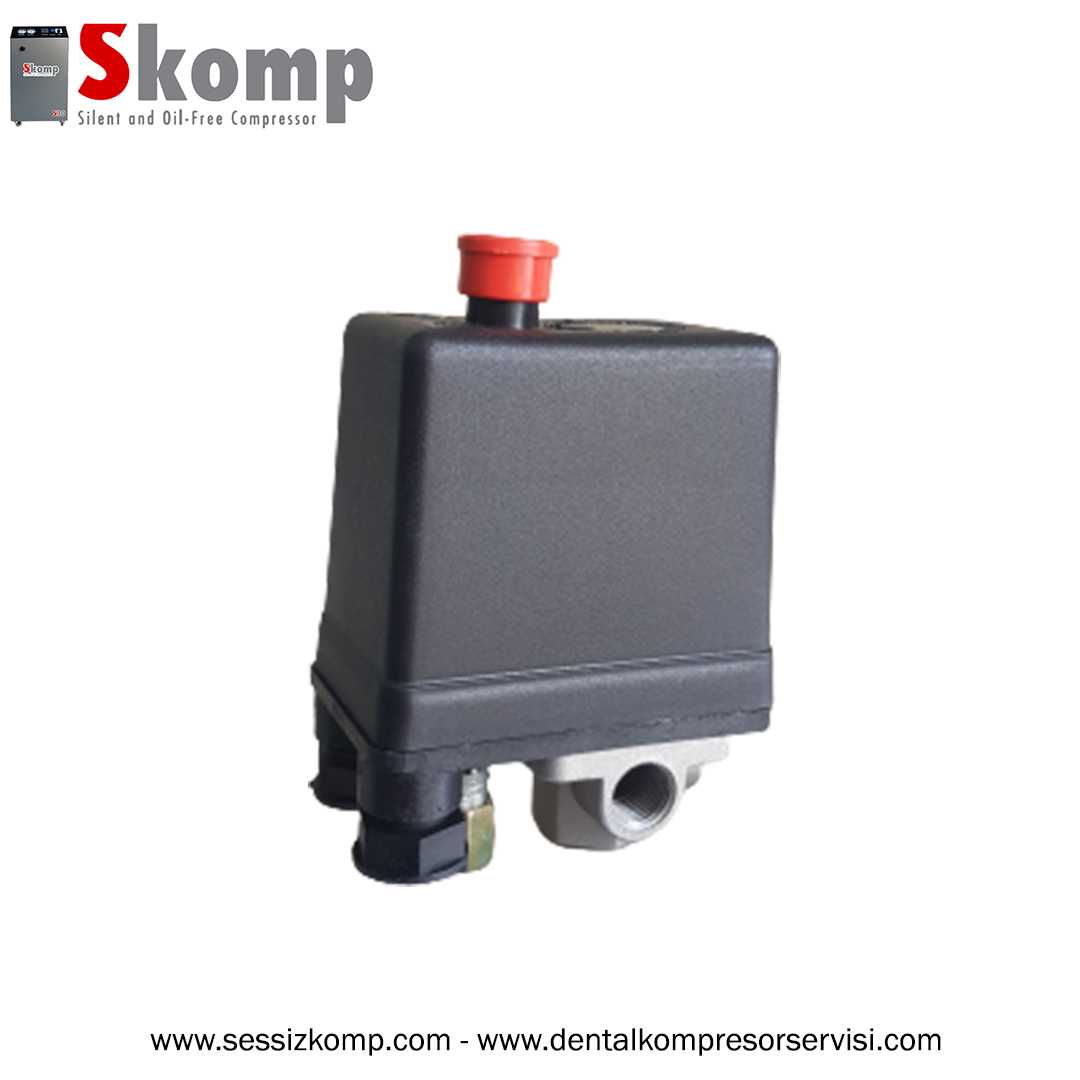 3 yollu Basınç Şalteri 5-8 On-Off (25-50-100-200 Lt Kompresör Basınç Şalteri)